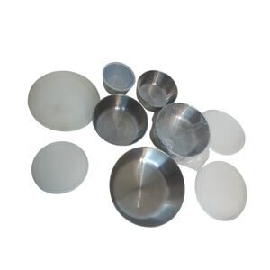 Vintage Stainless Steel Nesting Mixing Bowls With Plastic Lids Set of 5 New READ